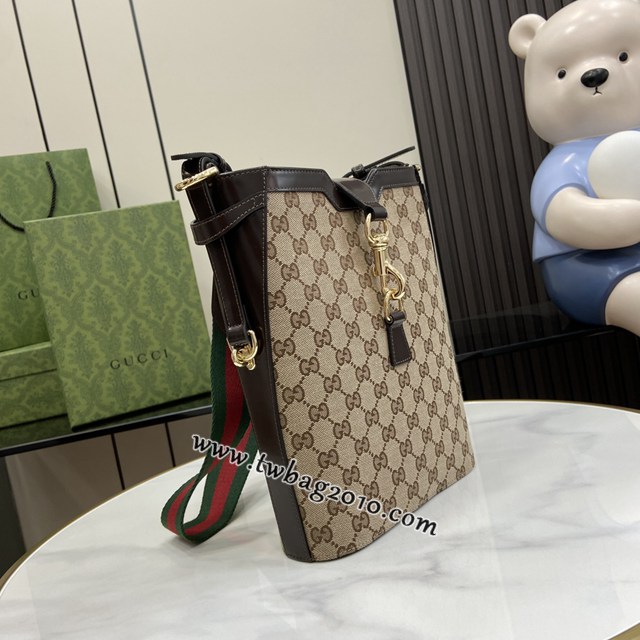 gucci專櫃新款女士手袋 古馳Original GG帆布中號水桶肩背包 jcp1513